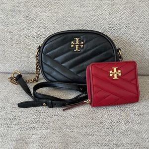 Tory Burch Kira Chevron Camera Bag + Wallet